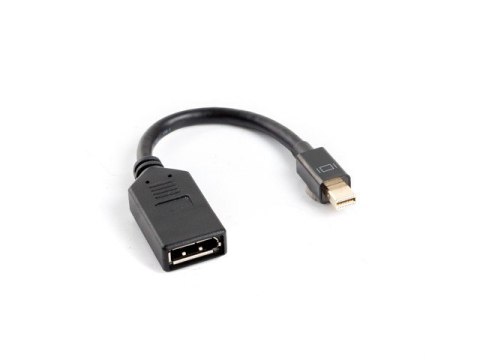 Adapter mini Displayport (M) -> DisplayPort (F) na kablu 10cm czarny Lanberg