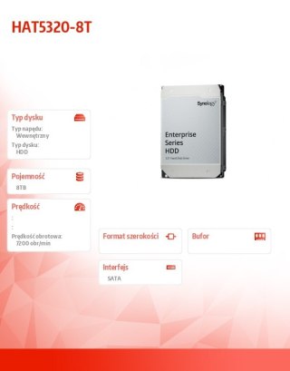 Dysk HDD 8TB SATA 7.2k 3.5 HAT5320-8T 5Y Synology