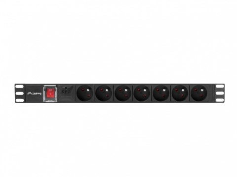 Listwa zasilająca Rack PDU 19" 1U 10A 7X 230V PL 2m czarna C14 Lanberg