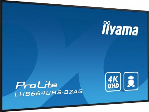 Monitor 86 cali LH8664UHS-B2AG,24/7,IPS,ANDROID.11,4K,3xHDMI,RJ45, 2xUSB,WiFi IIYAMA