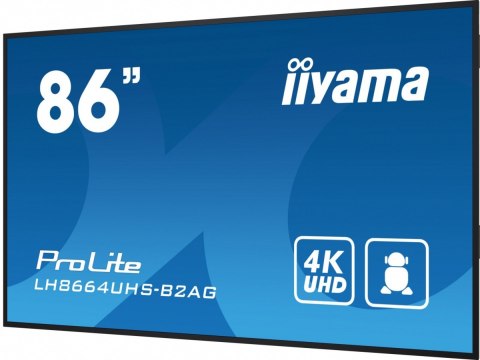 Monitor 86 cali LH8664UHS-B2AG,24/7,IPS,ANDROID.11,4K,3xHDMI,RJ45, 2xUSB,WiFi IIYAMA