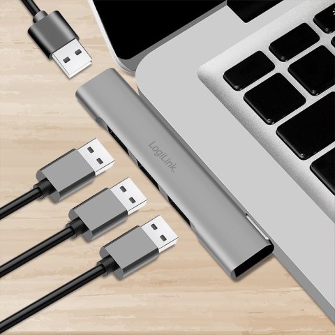 Smukły HUB USB-C do 1x USB-A 3.0 3xUSB-A 2.0 LogiLink