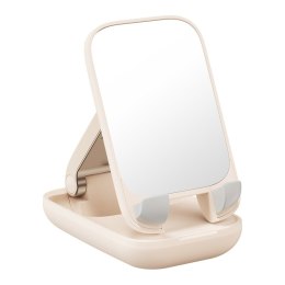 2w1 Regulowany stojak podstawka na telefon z lusterkiem Seashell Series beżowy BASEUS
