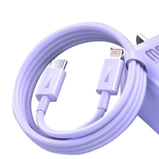 Kabel do szybkiego ładowania iPhone USB-C - Lightning PD 20W 1m fioletowy BASEUS