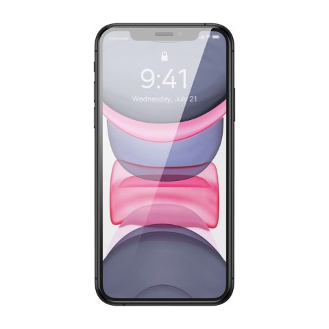 Szkło hartowane do iPhone 11 / XR z osłoną na głośnik 0.4mm ZESTAW BASEUS