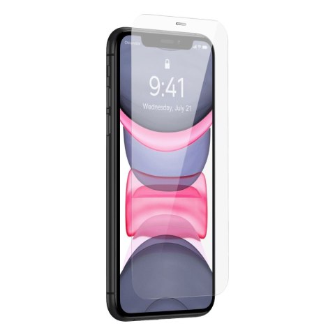 Szkło hartowane do iPhone 11 / XR z osłoną na głośnik 0.4mm ZESTAW BASEUS