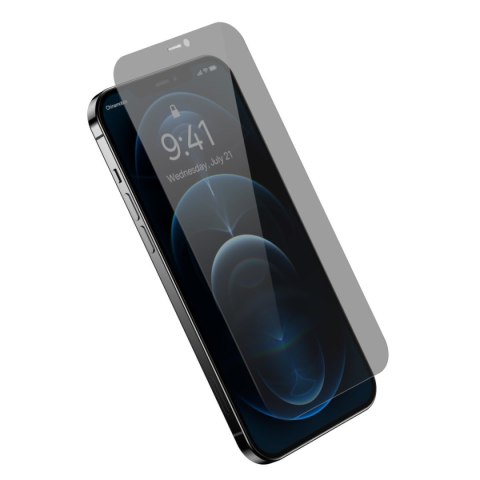 Szkło hartowane do iPhone 12 Pro Max na cały ekran 0.4mm filtr Anti Spy ZESTAW BASEUS