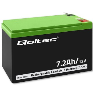 Akumulator AGM 12V | 7.2Ah | max. 108A Qoltec