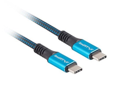 Kabel USB-C M/M USB4 1.2m 100W 8K 60HZ czarno-niebieski Lanberg