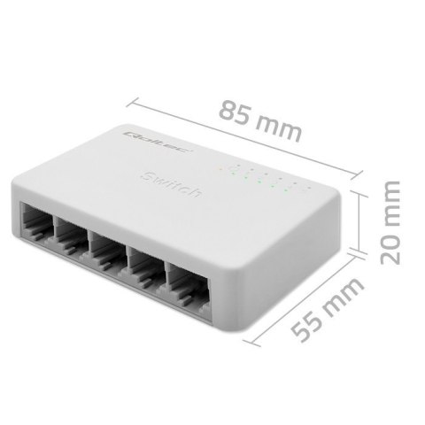 SWITCH przełącznik sieciowy 5 x port RJ45 | 1000Mbps | Fast Ethernet | LAN Qoltec
