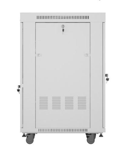 Szafa stojąca rack 19 cali 22U 600x800 szara drzwi szklane LCD flack pack Lanberg