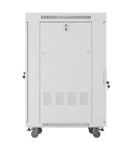 Szafa stojąca rack 19 cali 22U 600x800 szara drzwi szklane LCD flack pack Lanberg