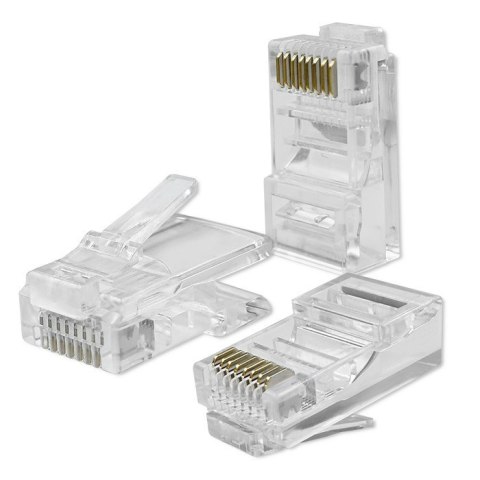 Wtyk przelotowy złącze RJ45 | CAT6 | UTP | Pass Through | Pozłacane styki | 100 sztuk Qoltec