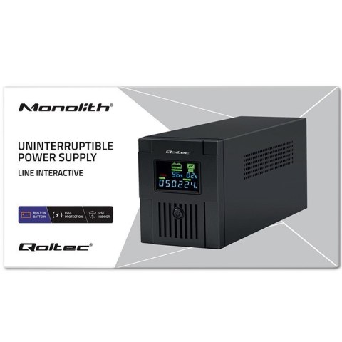 Zasilacz awaryjny UPS | Monolith | 2000VA | 1200W | LCD | USB Qoltec