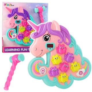 Gra Zręcznościowa Whac A Mole Jednorożec Kolorowy Światła Dźwięki LEAN Toys
