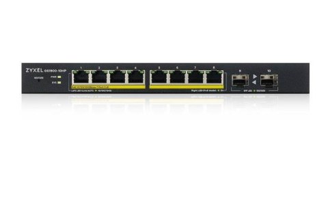 Przełącznik GS1900-10HP v2 8port L2 PoE 2xSFP 70W 802.3at Zyxel