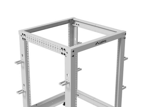 Stojak Open rack 19 cali 15U 600x600-1100 regulowany szary Lanberg