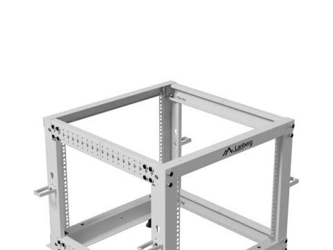 Stojak Open rack 19 cali 9U 600x600-1100 regulowany szary Lanberg