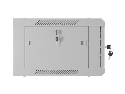 Szafa instalacyjna rack wisząca 19 cali 4U 600x450 drzwi perforowane (flat pack) szara Lanberg