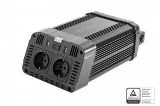TE16 Przetwornica (falownik) o mocy ciągłej 1.200W (2x VAC 230V / 2x USB) Technaxx Deutschland GmbH & Co. KG