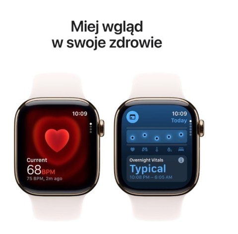 Watch Series 11 GPS + Cellular koperta 42 mm z tytanu w kolorze złotym, pasek sportowy w kolorze łagodnego różu - rozmiar M/L Apple