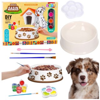 Zestaw Kreatywny Miska Dla Psa Do Malowania Farbki Pędzelki DIY 6 el. LEAN Toys
