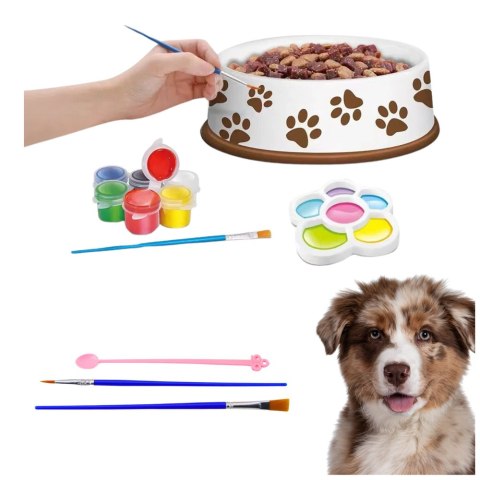 Zestaw Kreatywny Miska Dla Psa Do Malowania Farbki Pędzelki DIY 6 el. LEAN Toys