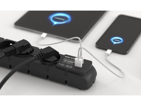 Listwa zasilająca S6 USB A+C 3M 6X 230V PD3.0 QC Czarna Acar