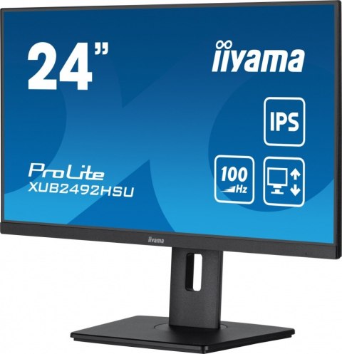 Monitor 23.8 cala XUB2492HSU-B6 IPS,HDMI,DP,100Hz,PIVOT,USB,HAS/150mm IIYAMA
