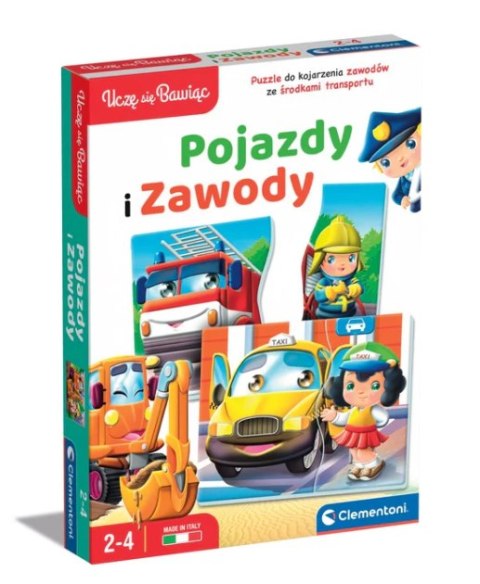 Gra edukacyjna Pojazdy i Zawody Uczę się Bawiąc Język Polski Clementoni 50765 Clementoni