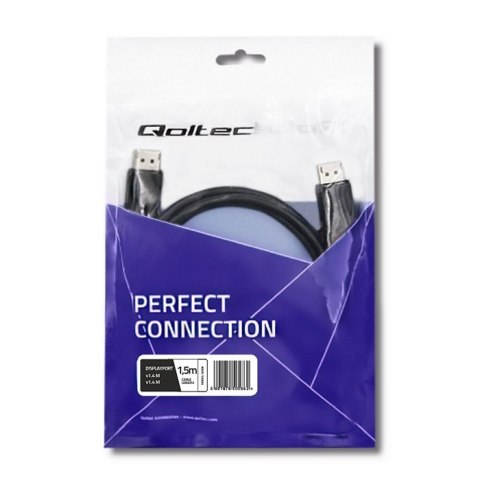 Kabel DisplayPort v1.4 Męski - DisplayPort v1.4 Męski 1.5m Qoltec