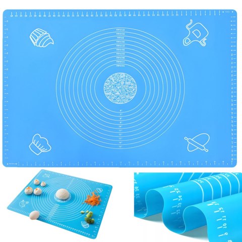 Stolnica mata silikonowa do ciasta z miarką 65 x 45 cm RETOO