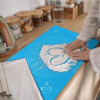 Stolnica mata silikonowa do ciasta z miarką 65 x 45 cm RETOO