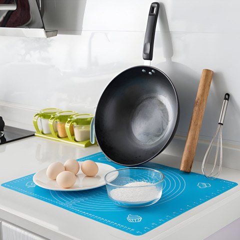 Stolnica mata silikonowa do ciasta z miarką 65 x 45 cm RETOO