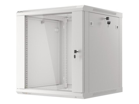 Szafa instalacyjna wisząca 19 cali 12U 600X600mm szara (drzwi szklane) Lanberg