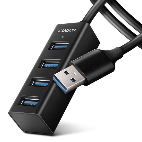 HUE-M1AL Hub 4-portowy Mini metalowy USB 3.2 Gen 1, 1.2m USB-A kabel AXAGON