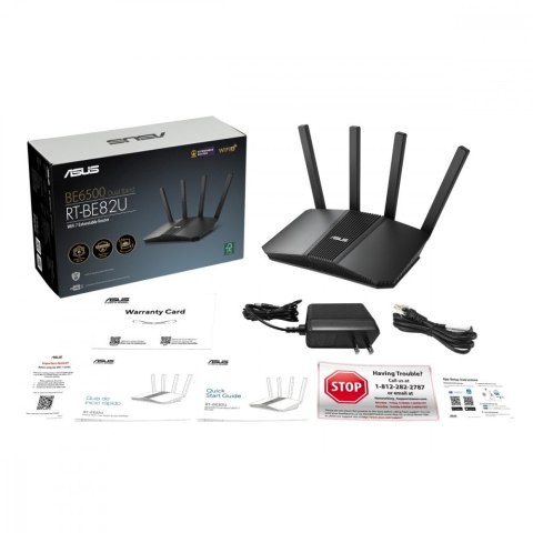 Router RT-BE82U WiFi 7 Dual-Band Extendable Router, 4K-QAM, MLO, Five 2.5GbE ports Asus