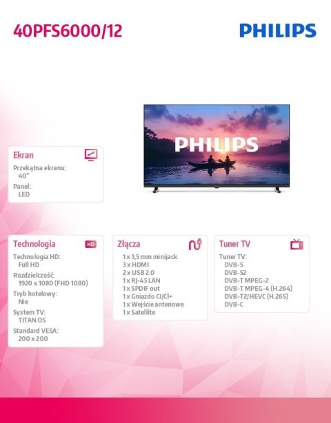 Telewizor LED 40 cali 40PFS6000/12 Philips