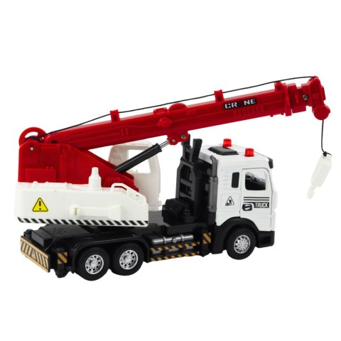 Ciężarówka Z Dźwigiem Metalowa Kabina Regulowany Wysięgnik Światła Dźwięki LEAN Toys