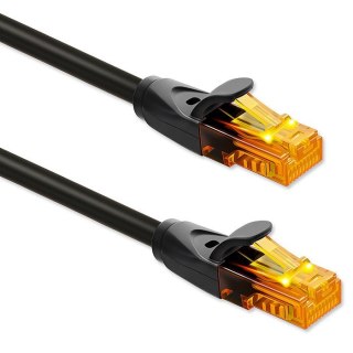 Kabel patchcord UTP | kat.6 | 2 x RJ-45 | High speed 1Gb/s | Pozłacane styki | 10m | Czarny Qoltec