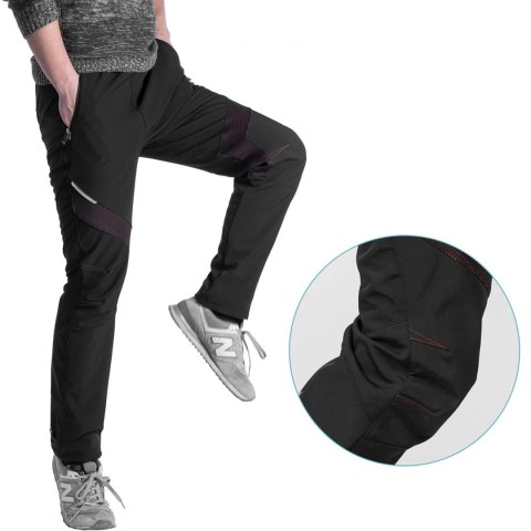 Spodnie sportowe wiatroszczelne Patrol kolarskie rowerowe trekingowe rozmiar M - czarne ROCKBROS