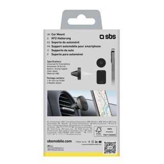 Uchwyt samochodowy magnetyczny do smartfona śr. 40 mm na kratkę nawiewu - czarny SBS