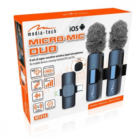Zestaw mikrofonów krawatowych Micro-Mic Duo MT416 Media-Tech
