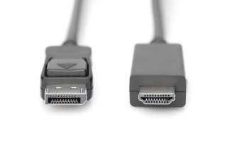 Kabel adapter DisplayPort 1.2 z zatrzaskiem 4K 60Hz UHD Typ DP/HDMI A M/M czarny 3m Digitus