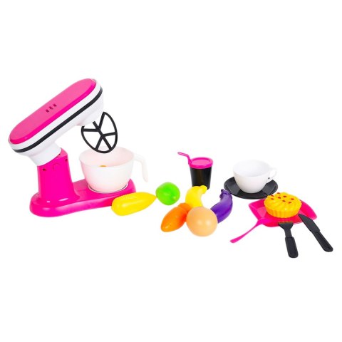 Robot Kuchenny Blender Zabawkowy Dla Dzieci Akcesoria Owoce Różowy LEAN Toys