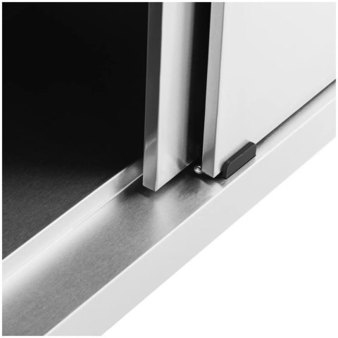 Stół blat roboczy przyścienny z szafką i rantem drzwi suwane 180 x 60 cm Royal Catering