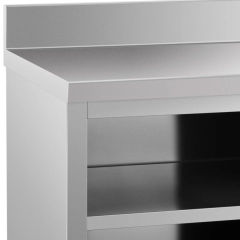 Stół blat roboczy przyścienny z szafką i rantem drzwi suwane 180 x 60 cm Royal Catering