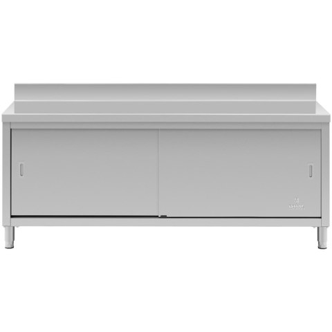 Szafka stojąca nierdzewna z rantem przyścienna drzwiczki suwane 200x60cm Royal Catering