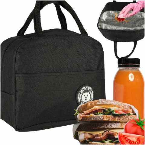 Torba termiczna na lunch jedzenie śniadaniowa izolacyjna lunch czarna Kik Sp. z o. o. Sp. k.
