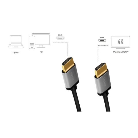 Kabel HDMI 4K/60Hz aluminium 5m Czarny LogiLink